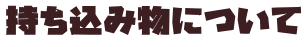持ち込み物について